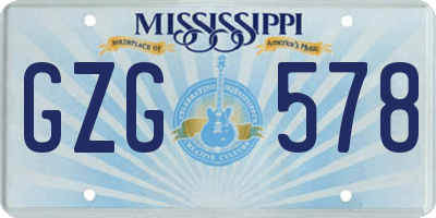 MS license plate GZG578