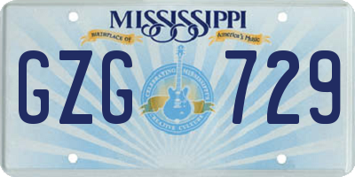 MS license plate GZG729