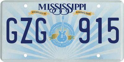 MS license plate GZG915