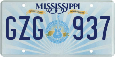 MS license plate GZG937