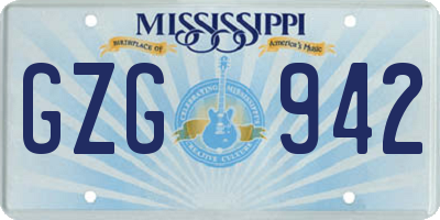MS license plate GZG942