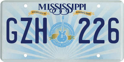 MS license plate GZH226