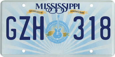 MS license plate GZH318