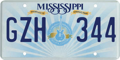 MS license plate GZH344