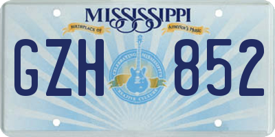 MS license plate GZH852