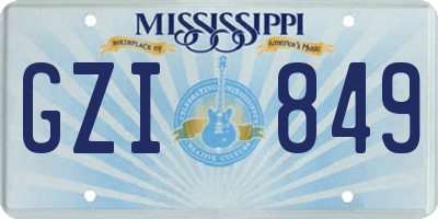 MS license plate GZI849