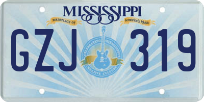 MS license plate GZJ319