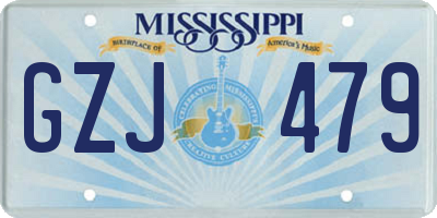 MS license plate GZJ479