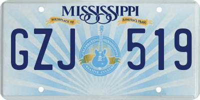 MS license plate GZJ519