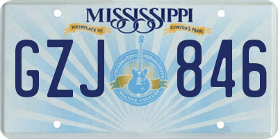 MS license plate GZJ846