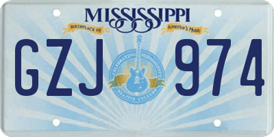 MS license plate GZJ974