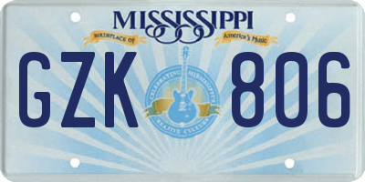 MS license plate GZK806