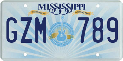 MS license plate GZM789