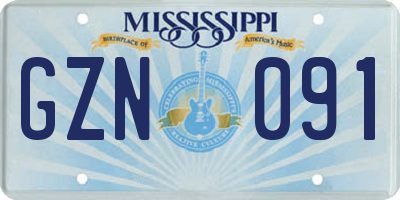 MS license plate GZN091