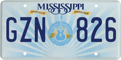 MS license plate GZN826