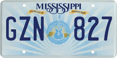 MS license plate GZN827