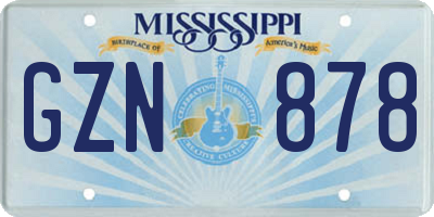 MS license plate GZN878