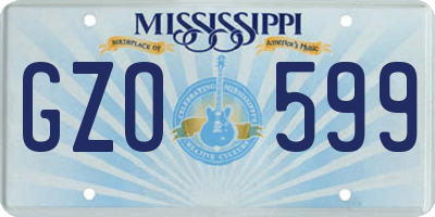MS license plate GZO599