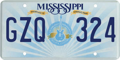 MS license plate GZQ324
