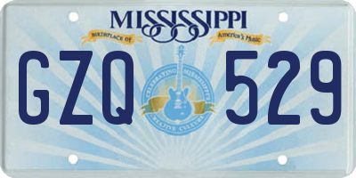 MS license plate GZQ529