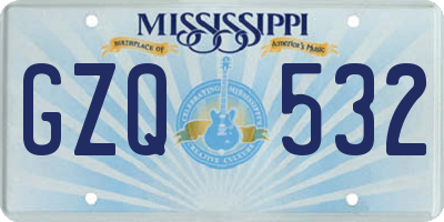 MS license plate GZQ532