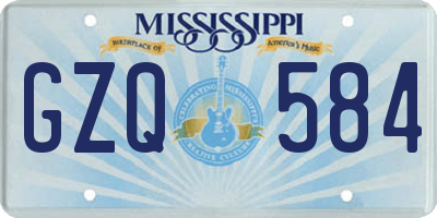 MS license plate GZQ584