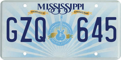 MS license plate GZQ645