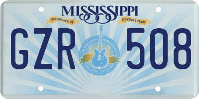 MS license plate GZR508