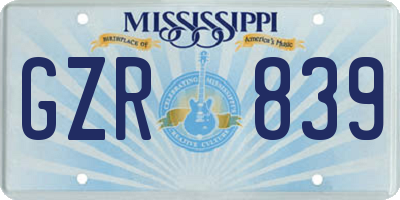 MS license plate GZR839