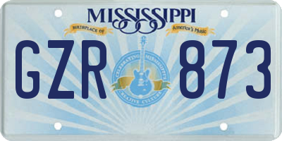 MS license plate GZR873