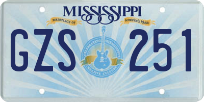 MS license plate GZS251
