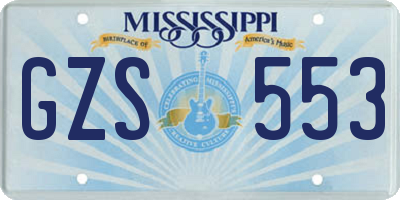 MS license plate GZS553