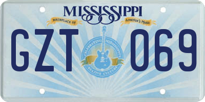 MS license plate GZT069