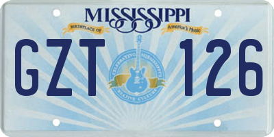 MS license plate GZT126
