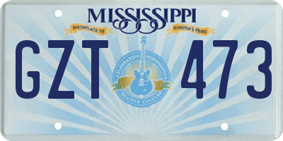 MS license plate GZT473