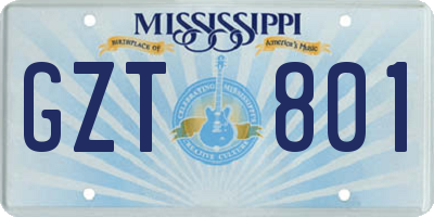 MS license plate GZT801
