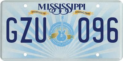 MS license plate GZU096
