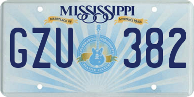 MS license plate GZU382