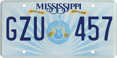 MS license plate GZU457