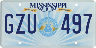MS license plate GZU497