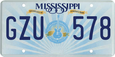 MS license plate GZU578