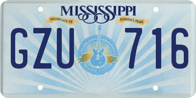 MS license plate GZU716