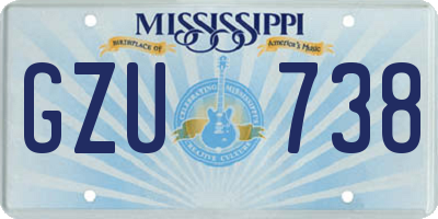 MS license plate GZU738