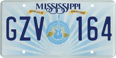 MS license plate GZV164