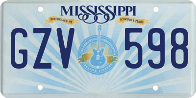 MS license plate GZV598