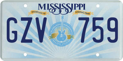 MS license plate GZV759