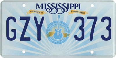 MS license plate GZY373