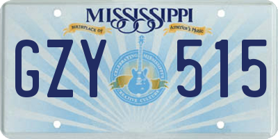 MS license plate GZY515