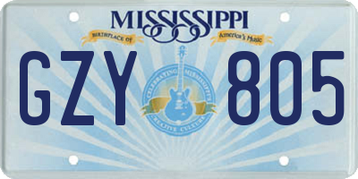 MS license plate GZY805