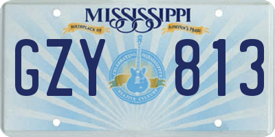 MS license plate GZY813